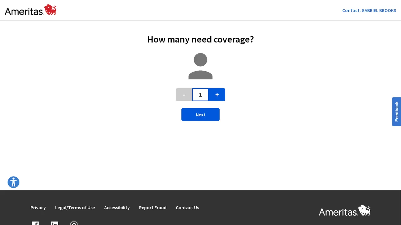 Tell it who needs coverage (Ameritas website screenshot)